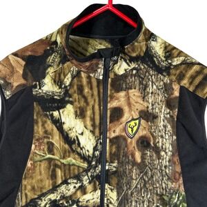 Scent Shield Mens XL Fleece Camouflage Full Zip Hunting Vest Black Camo Forest